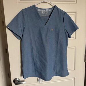 FIGS Catarina One-Pocket Scrub Top, Denim Blue, Size M